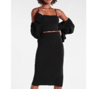 NWOT Express High Waisted Side Slit Midi Sweater Pencil Skirt
